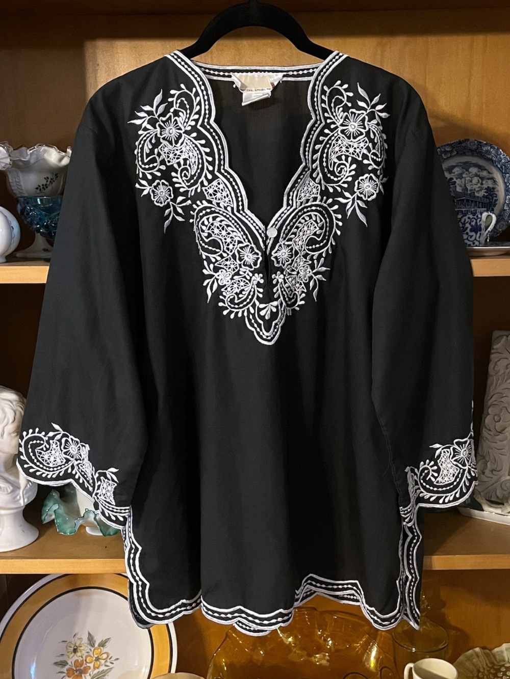 International Apparel Mart Inc. Floral Paisley Embroidered Blouse